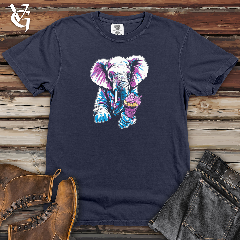 Retro Cosmic Ice Cream Elephant Heavy Cotton Comfort Colors Tee