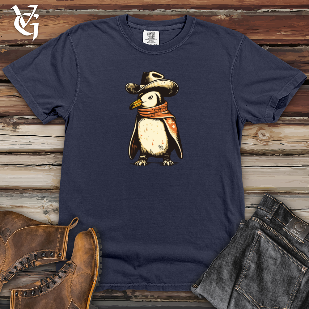 Retro Cowboy Penguin 01 Heavy Cotton Comfort Colors Tee
