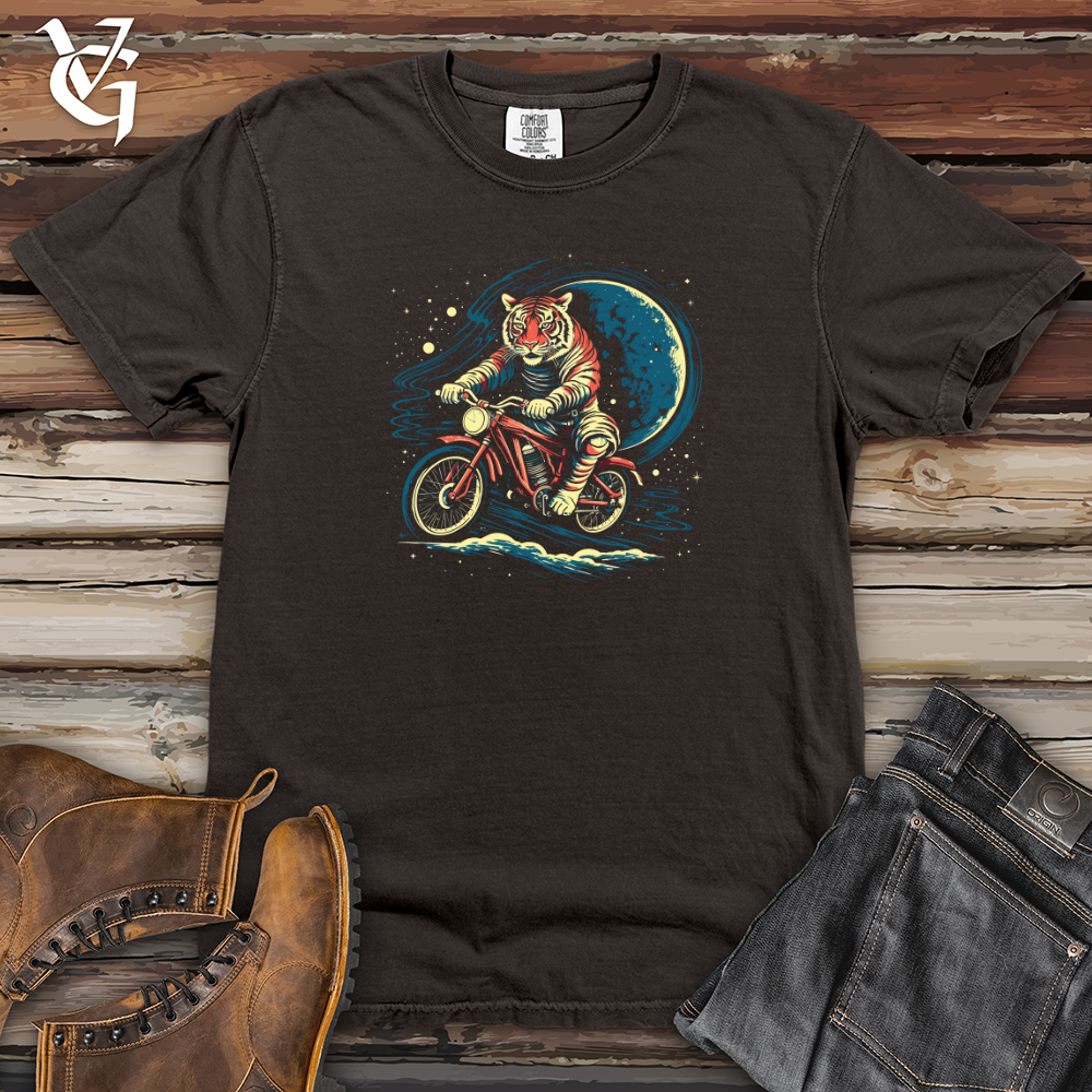 Retro Cosmic Bicycle Tiger Heavy Cotton Comfort Colors Tee