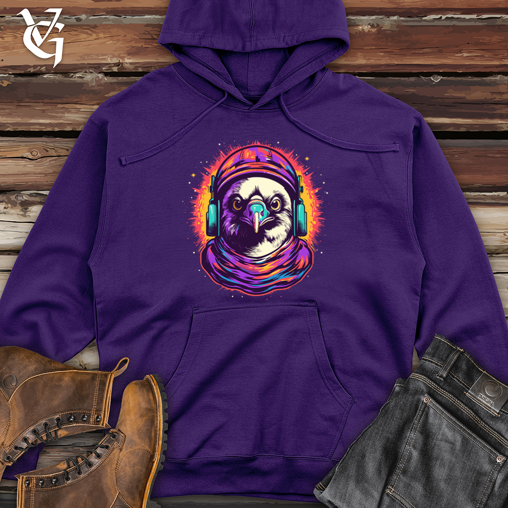 Vintage Cosmic Beanie Penguin Midweight Hooded Sweatshirt Style001