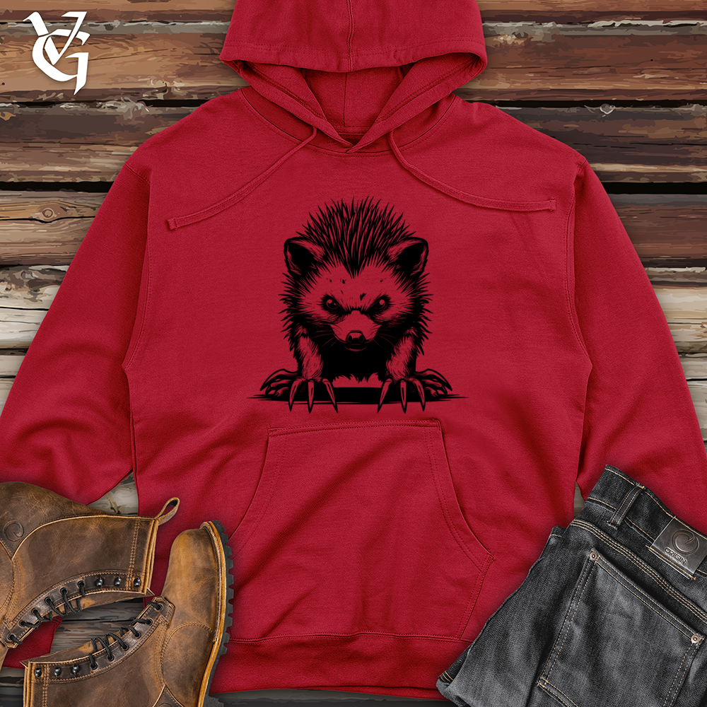 Hedgehog Fierce Gaze Midweight Hooded Sweatshirt