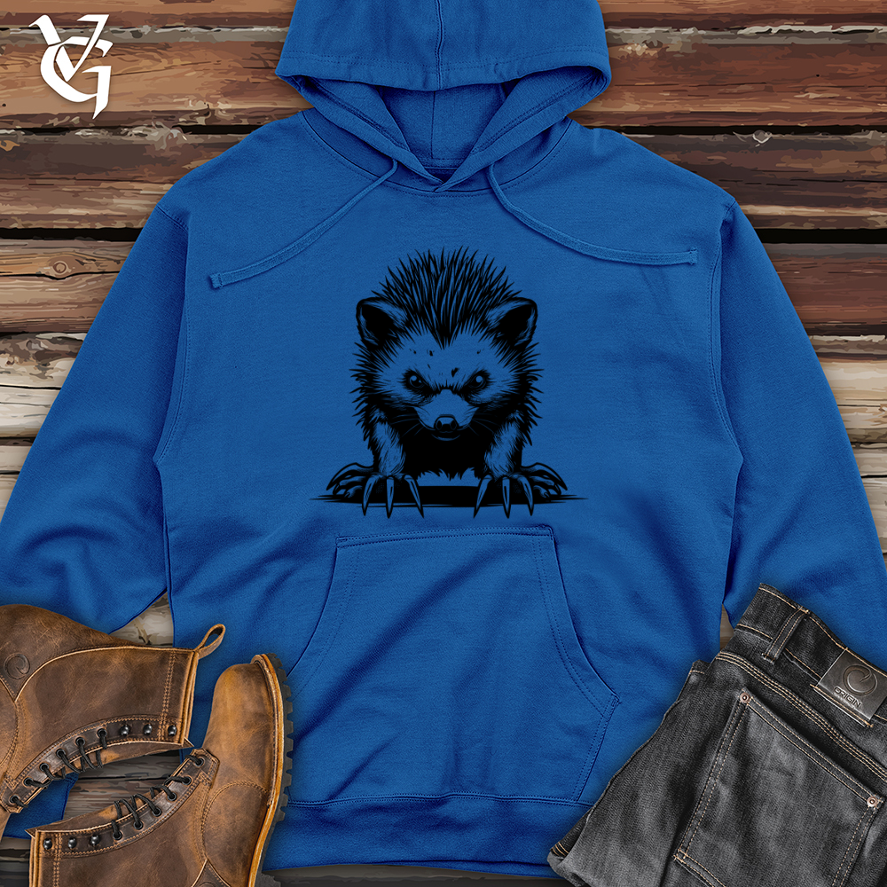 Hedgehog Fierce Gaze Midweight Hooded Sweatshirt