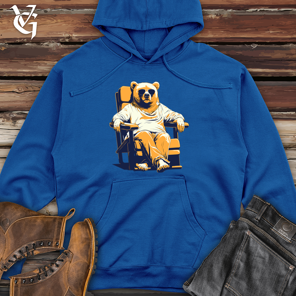 Retro Lounging Bear 01 Midweight Hooded Sweatshirt
