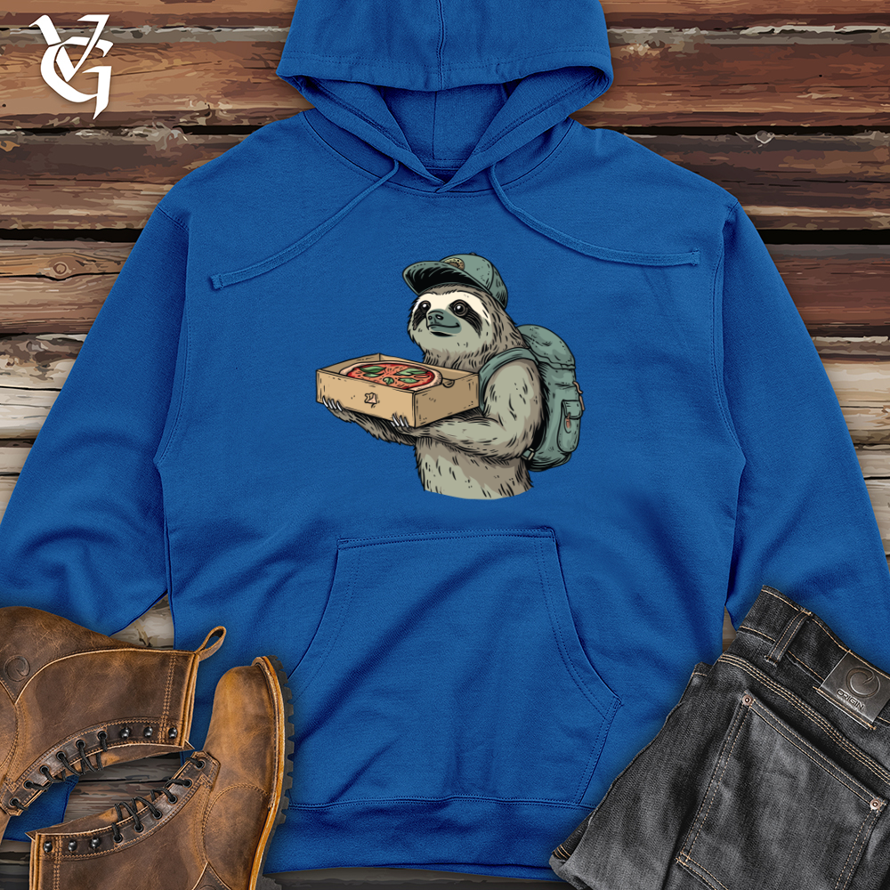Sloth Pizza Delivery Midweight Hooded Sweatshirt