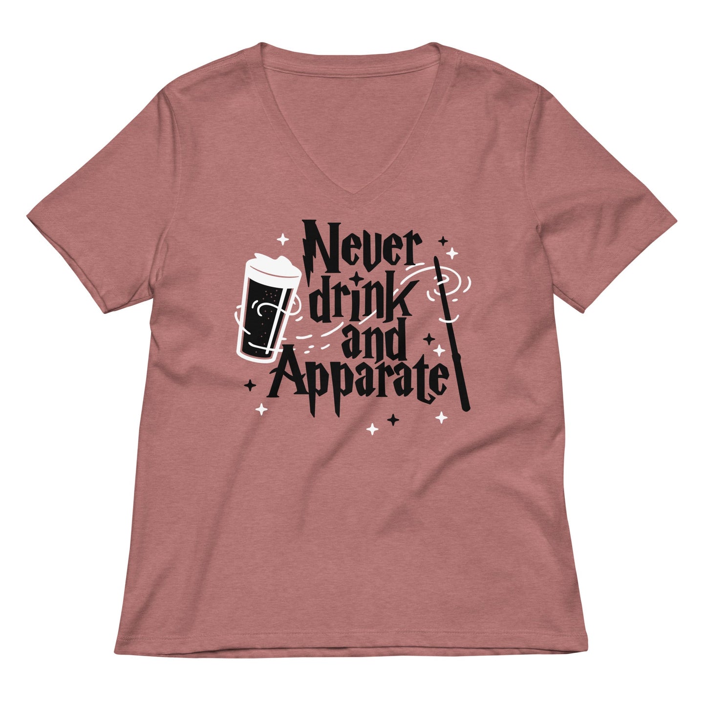 Never Drink And Apparate Women's V-Neck Tee