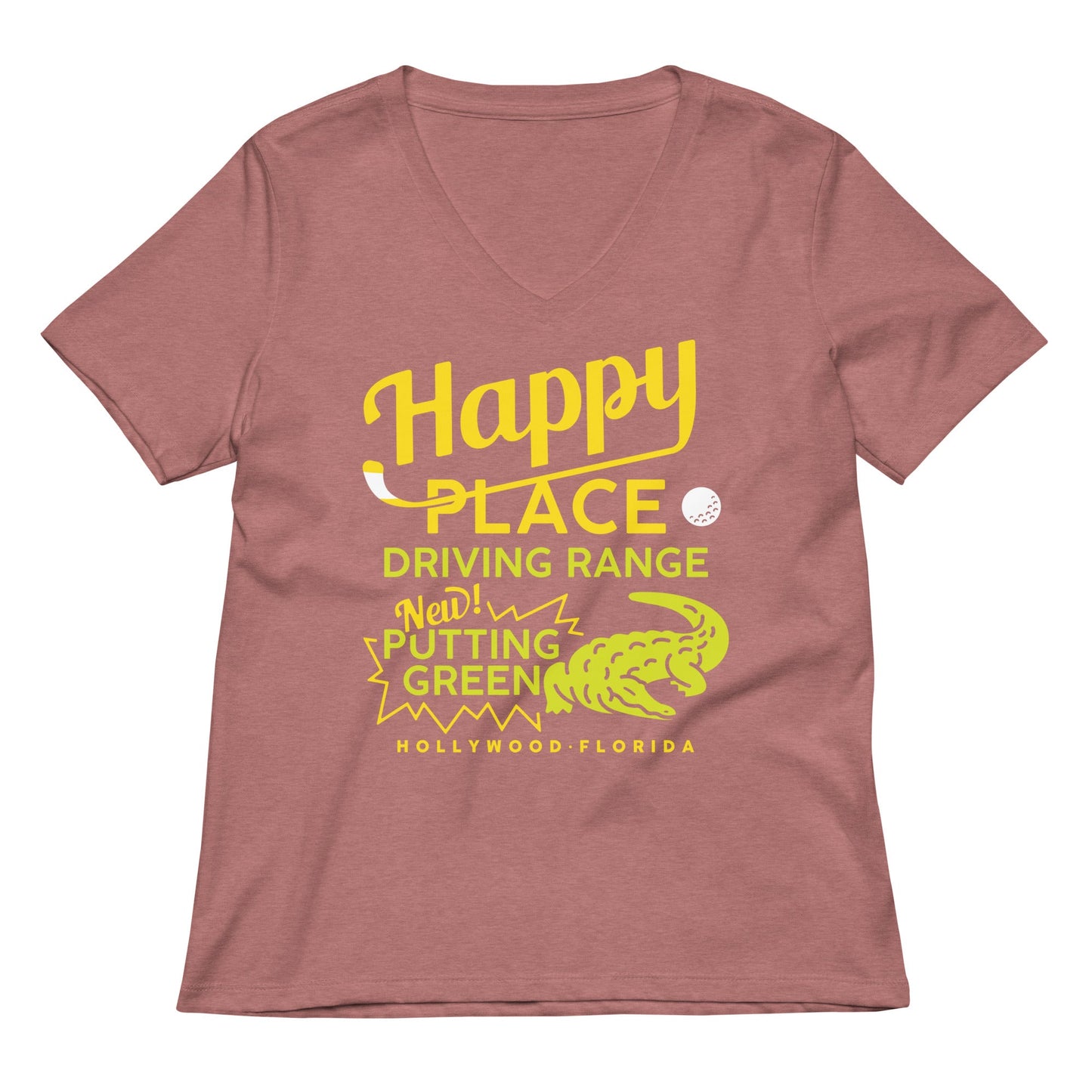 Happy Place Driving Range Women's V-Neck Tee