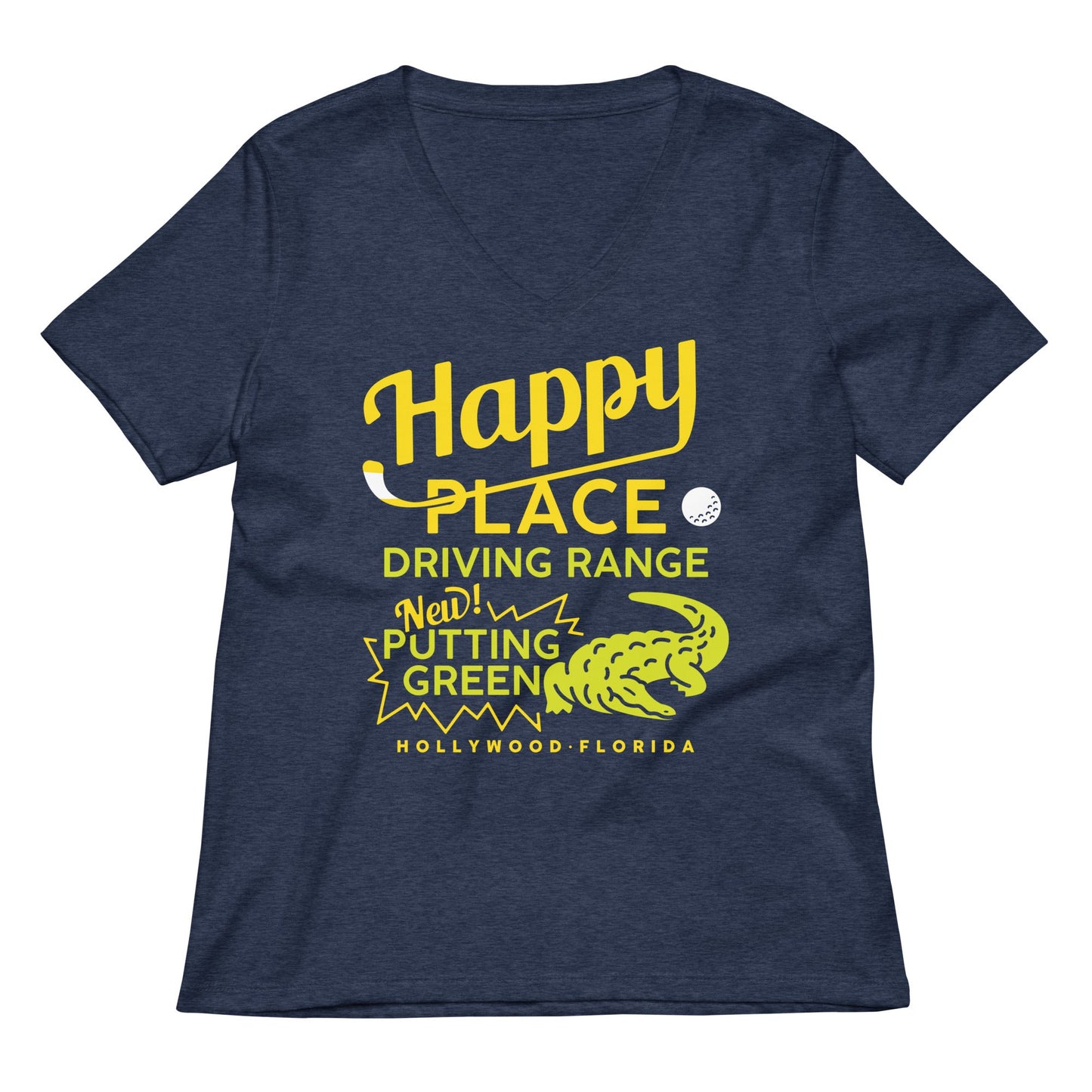 Happy Place Driving Range Women's V-Neck Tee