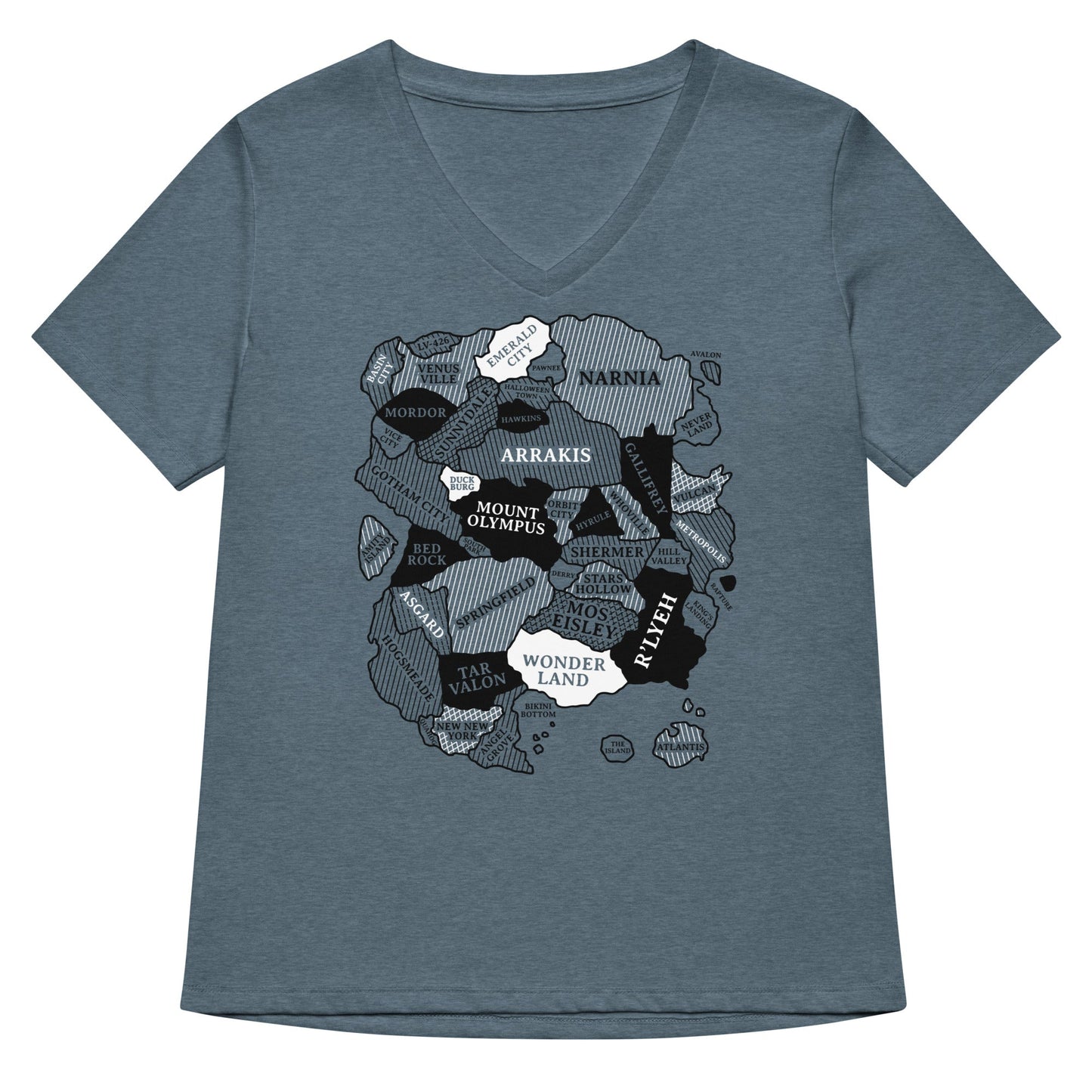 World Map Women's V-Neck Tee