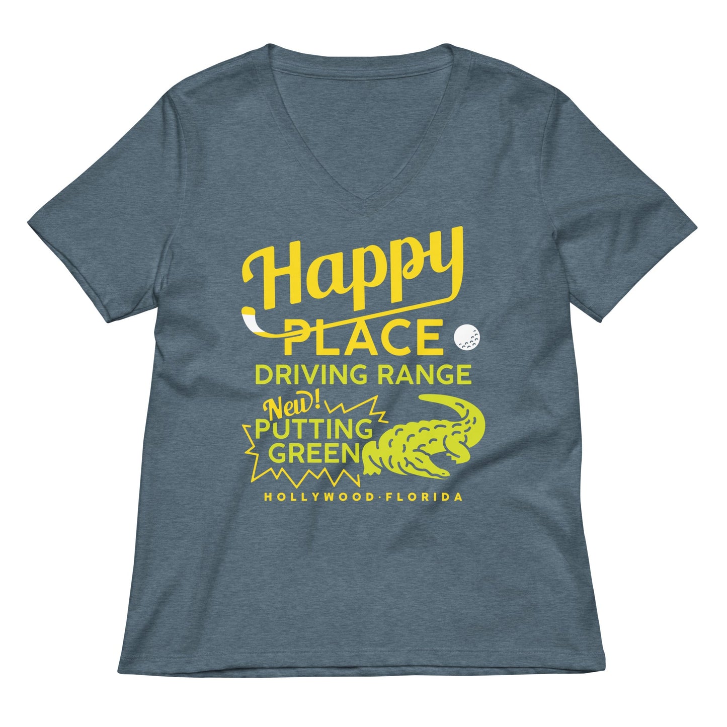 Happy Place Driving Range Women's V-Neck Tee