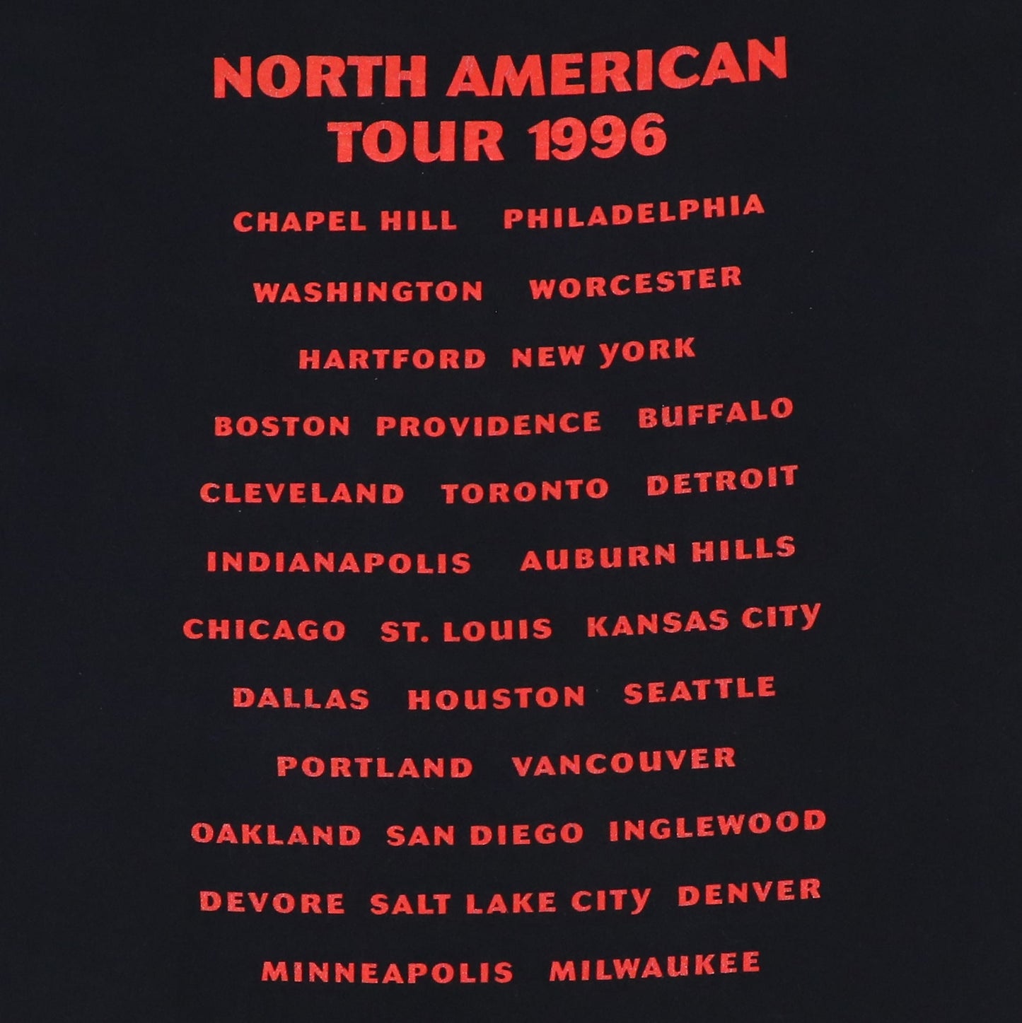 1996 Bob Seger North American Tour Shirt Style003