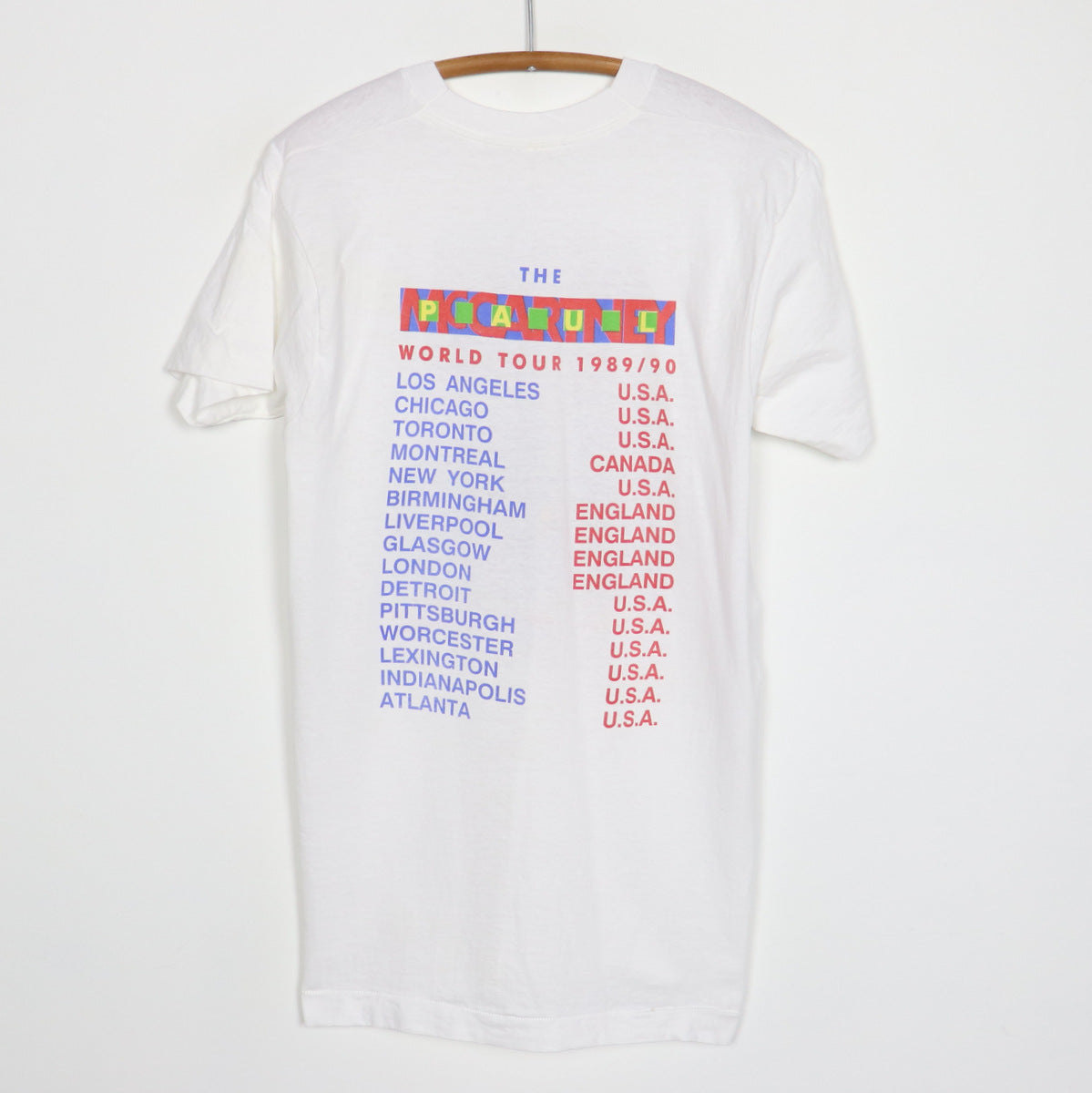 1989 Paul McCartney World Tour Shirt Style006