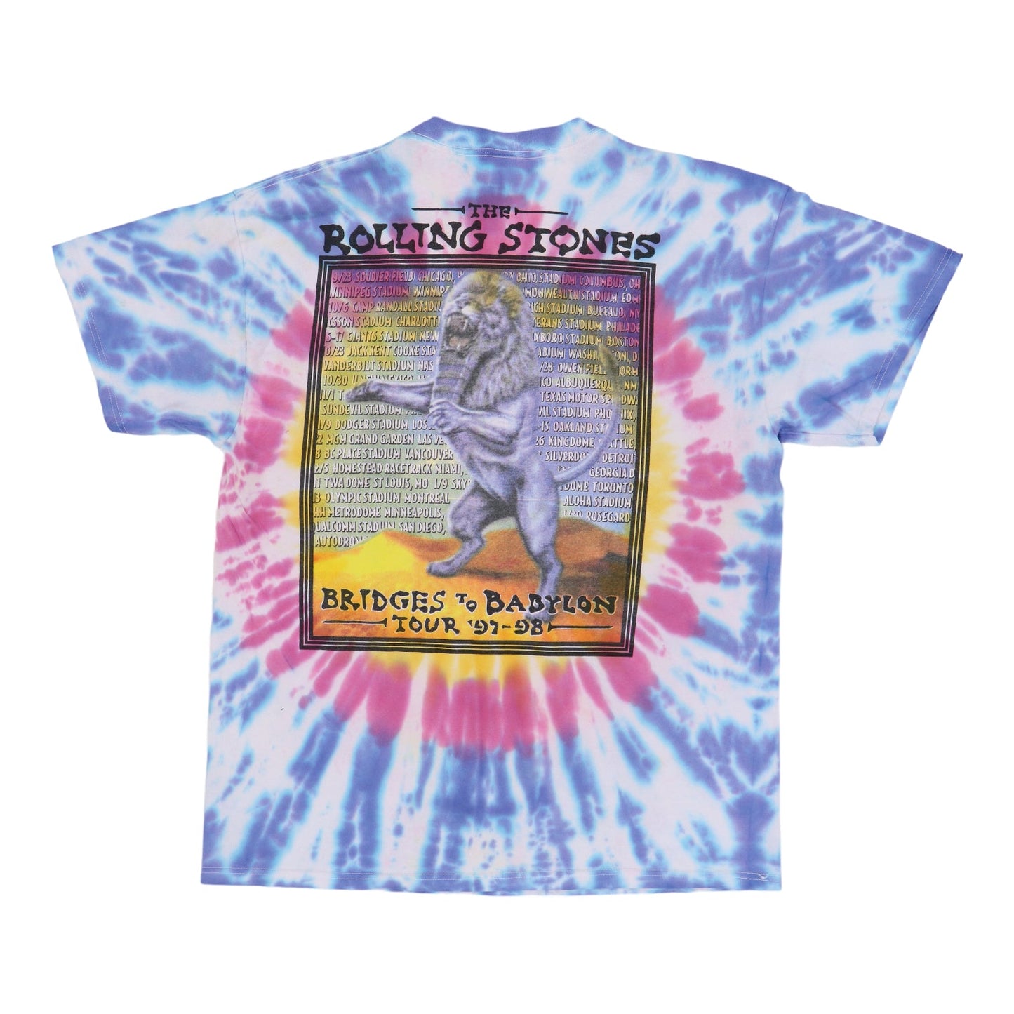 1997 Rolling Stones Bridges To Babylon Tie Dye Tour Shirt Style003
