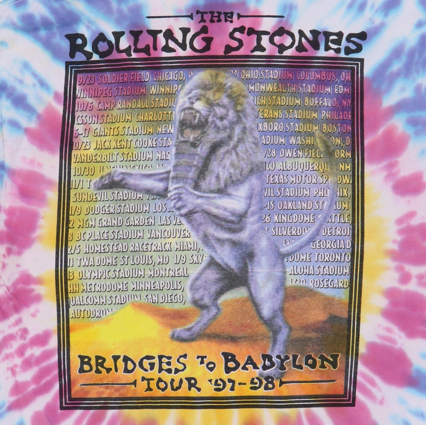 1997 Rolling Stones Bridges To Babylon Tie Dye Tour Shirt Style003