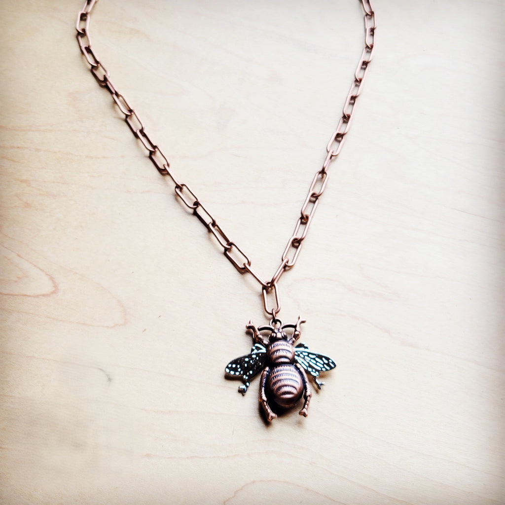 **Antique Layering Necklace w/ Bumble Bee Pendant 258tt