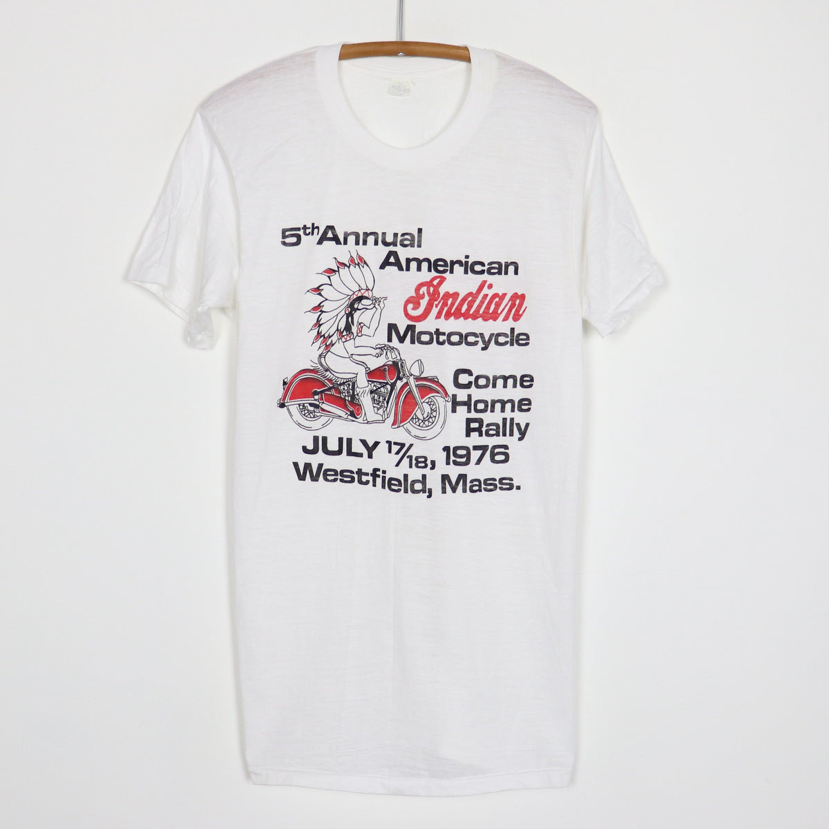 1976 Indian Motorcycles 5th Annual Come Home Rally Shirt Style001