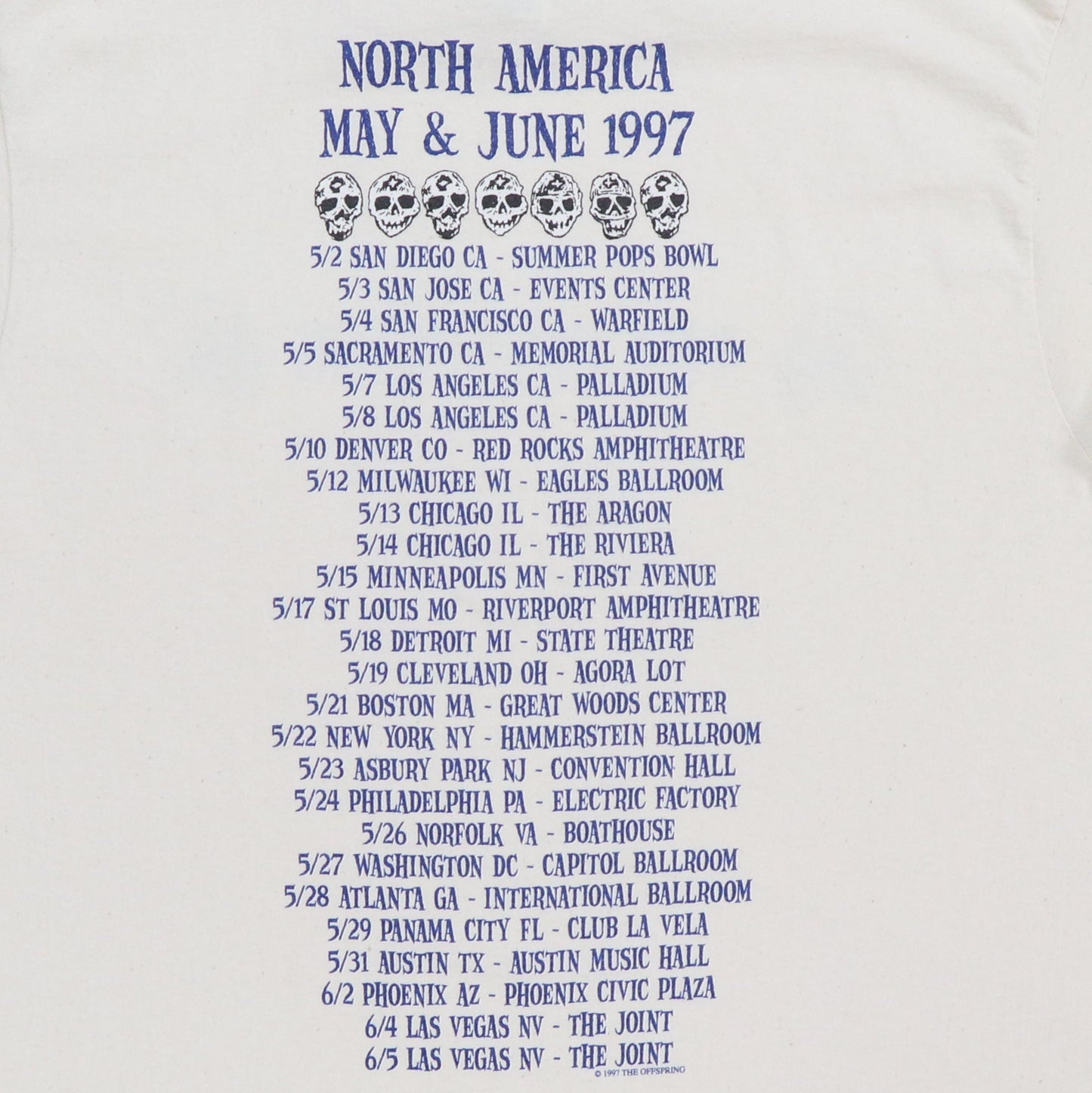 1997 The Offspring North American Tour Shirt
