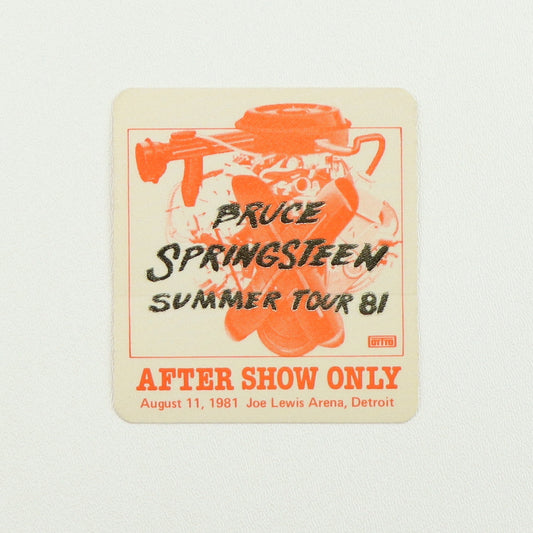 1981 Bruce Springsteen Summer Tour Aftershow Backstage Pass Style001