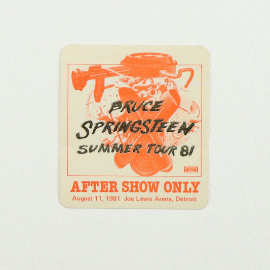 1981 Bruce Springsteen Summer Tour Aftershow Backstage Pass Style002