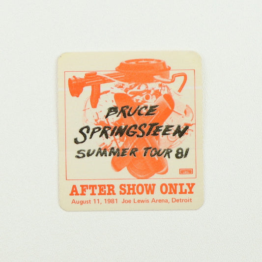 1981 Bruce Springsteen Summer Tour Aftershow Backstage Pass Style003