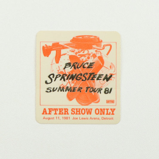 1981 Bruce Springsteen Summer Tour Aftershow Backstage Pass Style005