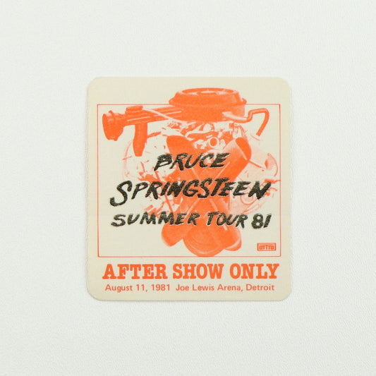 1981 Bruce Springsteen Summer Tour Aftershow Backstage Pass Style006