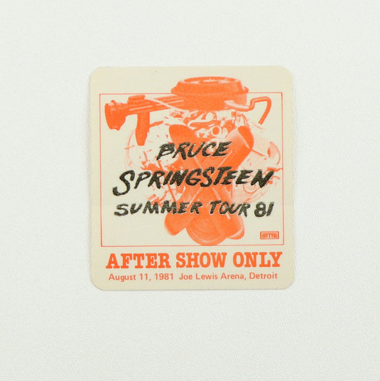 1981 Bruce Springsteen Summer Tour Aftershow Backstage Pass Style007