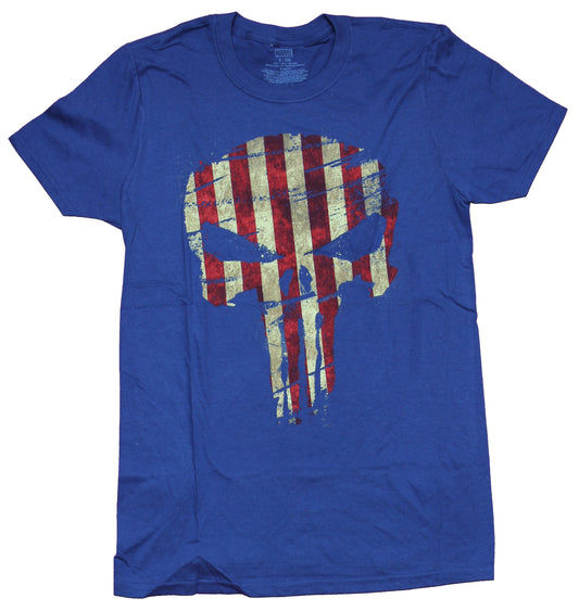 The Punisher  Mens T-Shirt - Distressed American Flag Style Skull