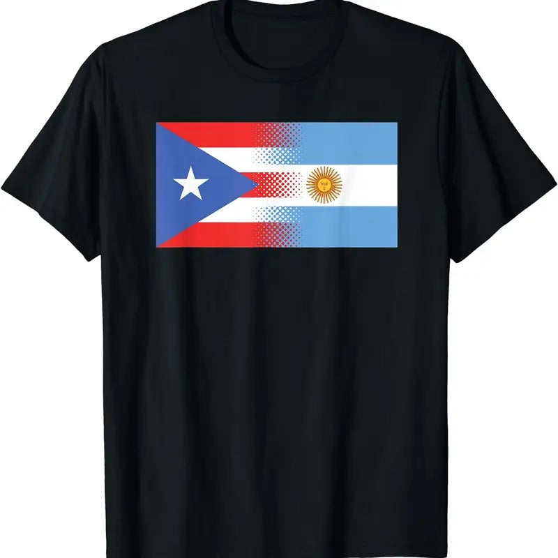 [100% Cotton]Puerto Rican Argentinian Flag Puerto Rico Argentina T-Shirt