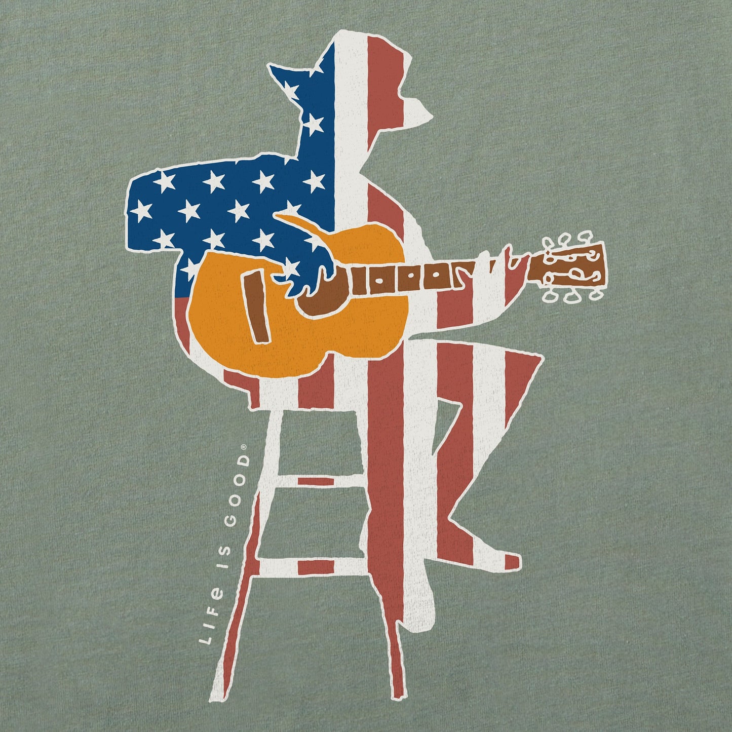 Men's Americana Guitarist Short Sleeve Crusher Tee