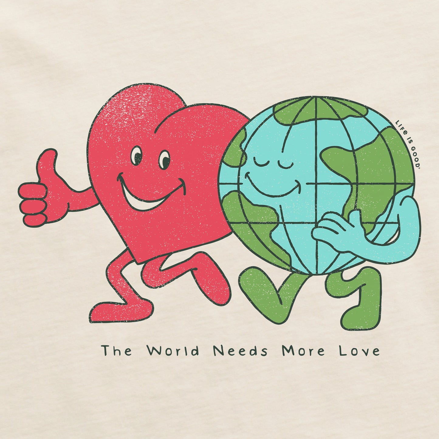 Men's Heart & World Needs More Love Short Sleeve Crusher Tee