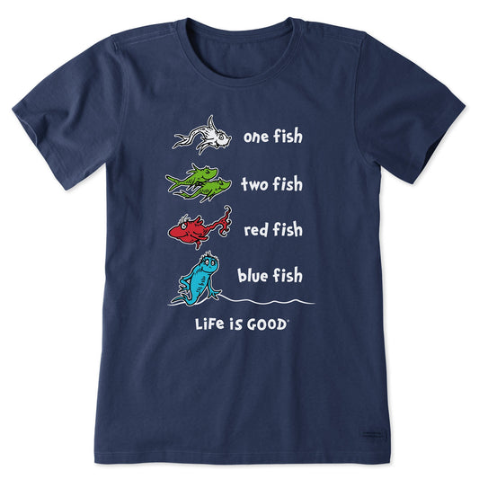 Women's One Fish Two Fish Book Cover Short Sleeve Tee
