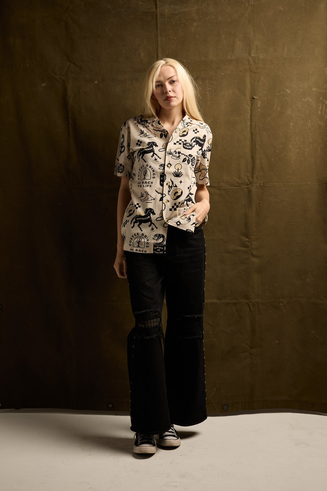 Cowboy Coffee Button-Up