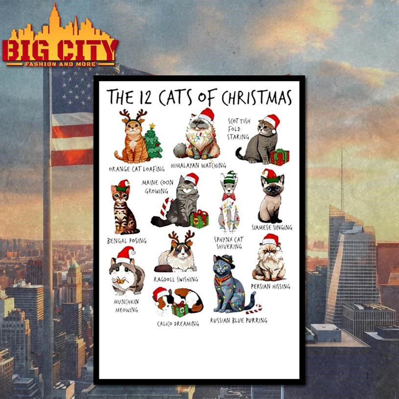 12 Cats of Christmas shirt