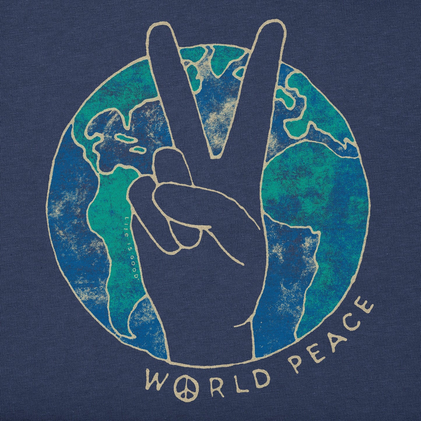 Men's World Peace Sign Short Sleeve Crusher Tee