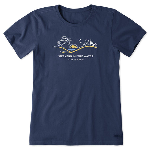 Women's Palm Sunset Weekend on the Water Short Sleeve Crusher Tee
