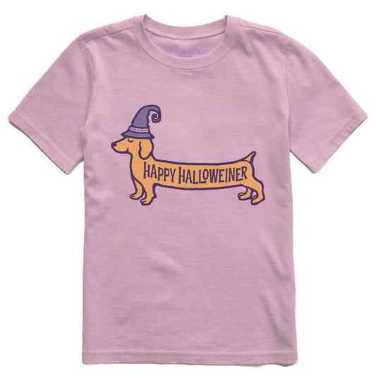 Kids Happy Halloweiner Short Sleeve Crusher Tee