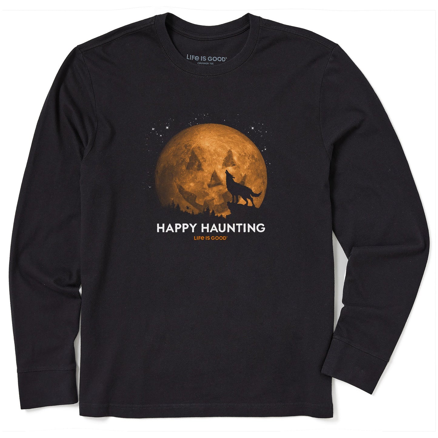 Men's Happy Haunting Long Sleeve Crusher Tee