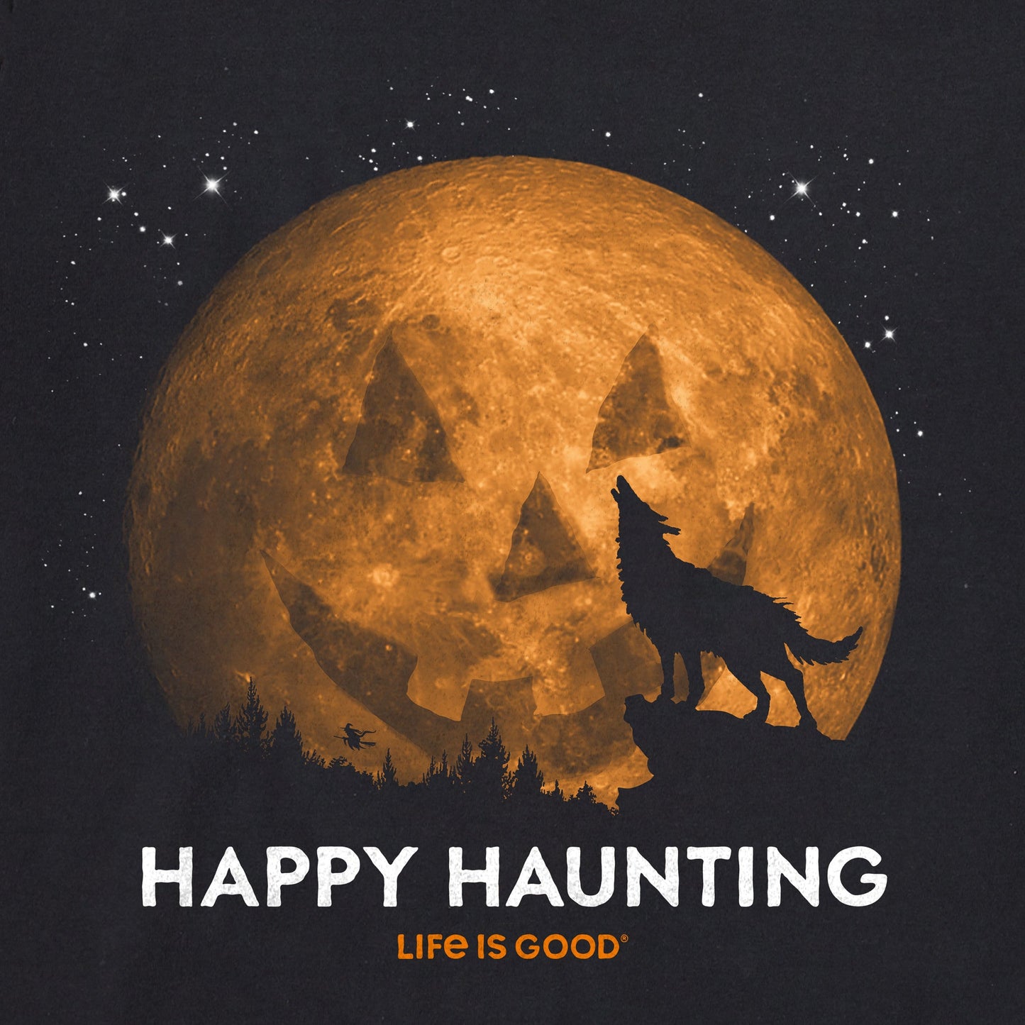 Men's Happy Haunting Long Sleeve Crusher Tee