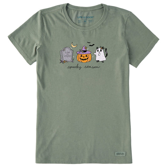 Women's Spooky Season Halloween Short Sleeve Crusher Tee