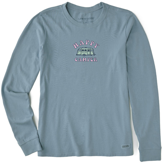 Women's Happy Camper Long Sleeve Crusher Tee