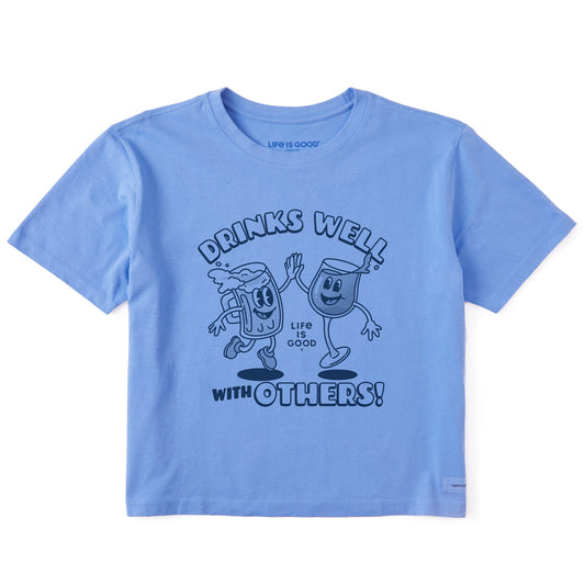 Women's Drinks Well With Others Mascot Short Sleeve Crusher Boxy Tee