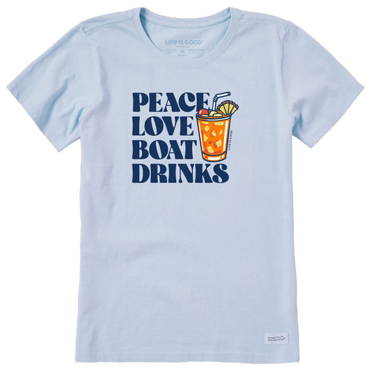 Women's Peace Love Boat Drinks Short Sleeve Crusher Tee