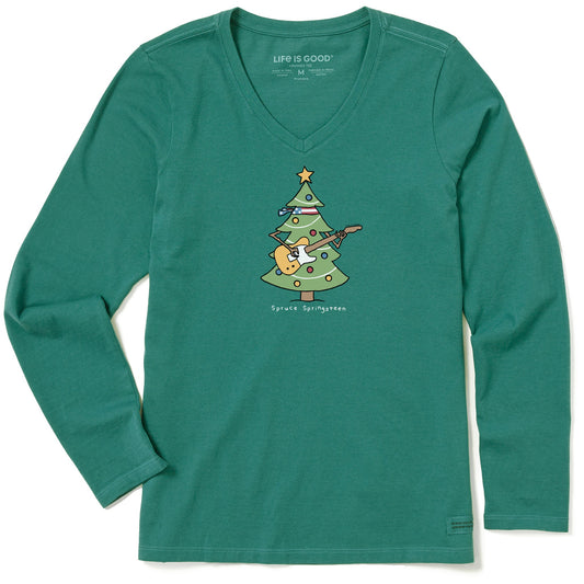 Women's Spruce Springsteen Long Sleeve Crusher Vee