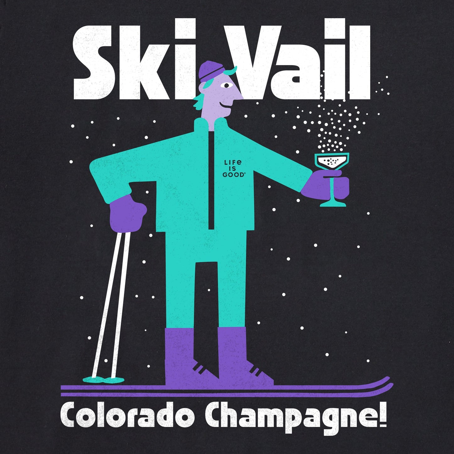 Women's Ski Vail Colorado Champagne Short Sleeve Crusher Tee