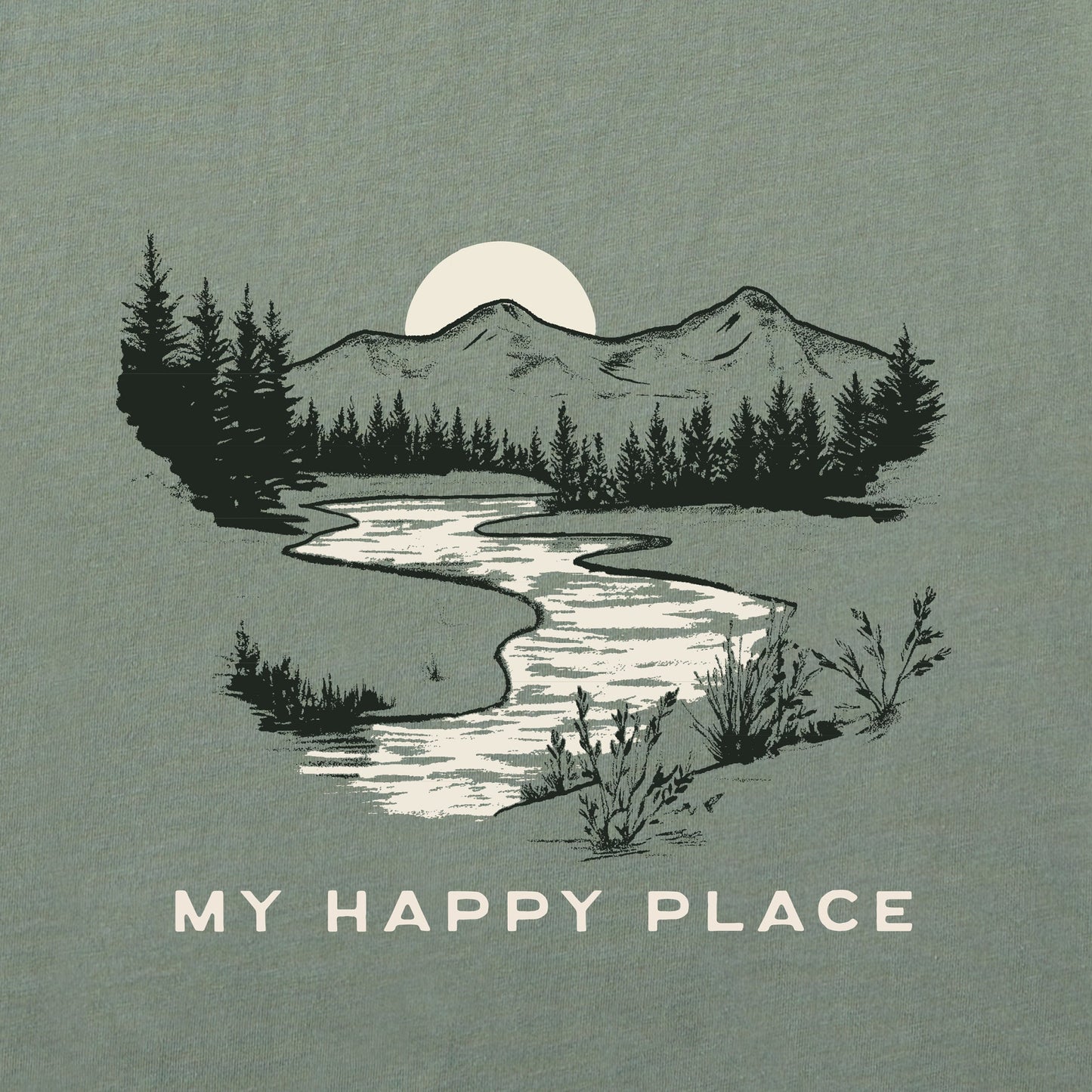 Men's My Happy Place River Short Sleeve Crusher Tee