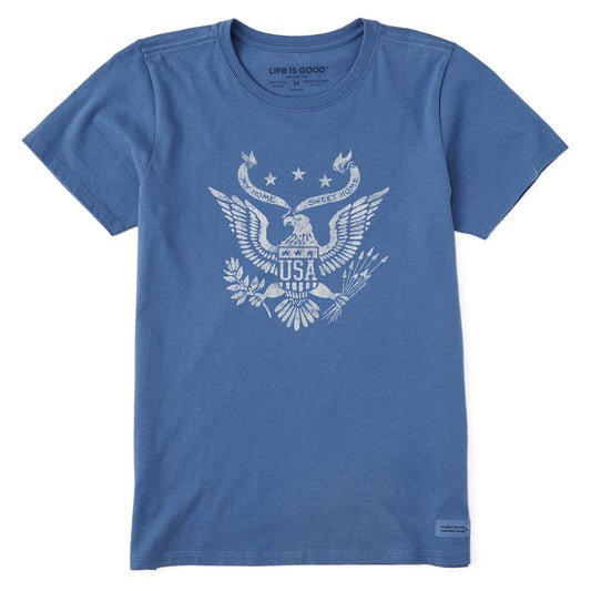 Women's Home Sweet Home USA Eagle Short Sleeve Crusher Tee