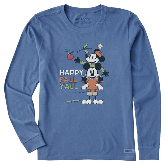 Women's Happy Fall Yall Apple Picking Long Sleeve Crusher Tee