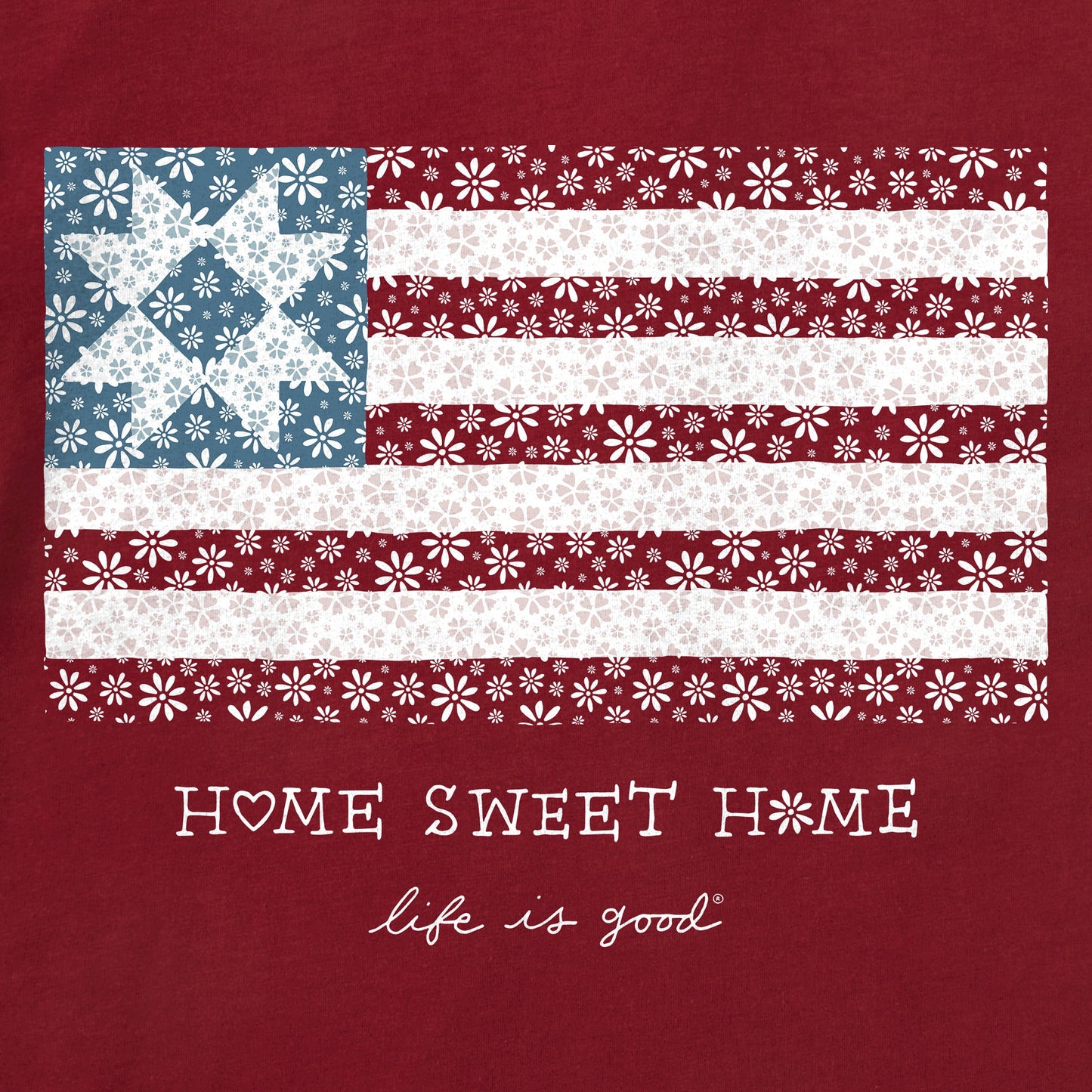 Women's Home Sweet Home Quilted Flag Short Sleeve Crusher Tee