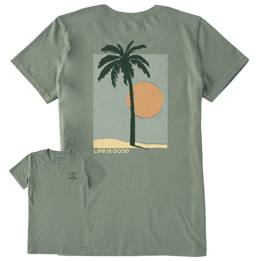 Women's Palm Tree Beach Short Sleeve Crusher Tee
