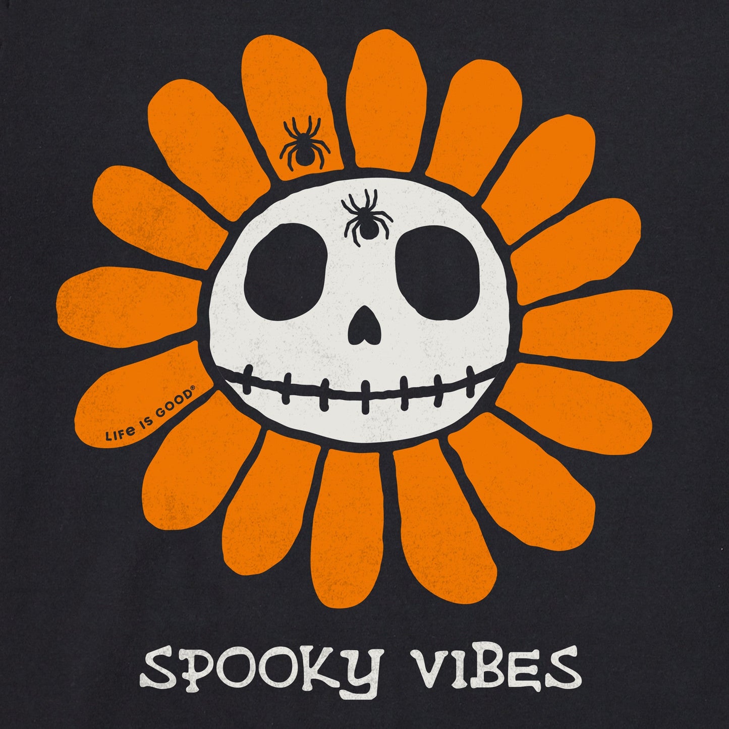 Women's Spooky Vibes Skelaflower Long Sleeve Crusher Tee